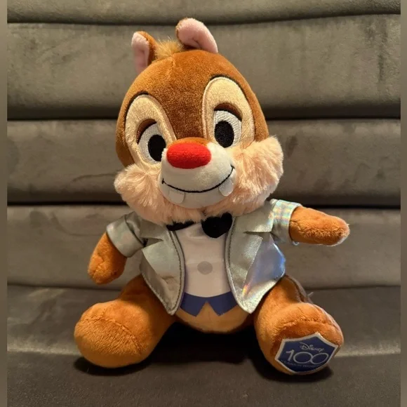Disney Dale Plush with Silver Jacket and Red Nose 8 inch 100th anniversary
