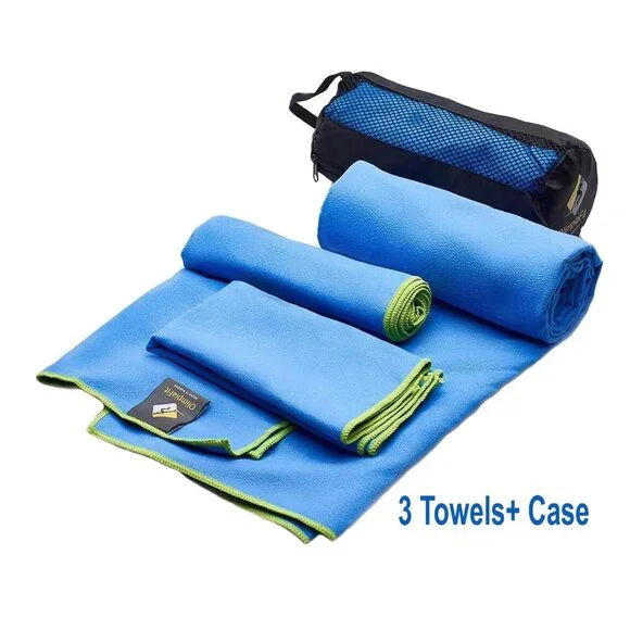 OlimpiaFit Quick Dry Towel 3 Size Pack of Lightweight Microfiber Travel Towels