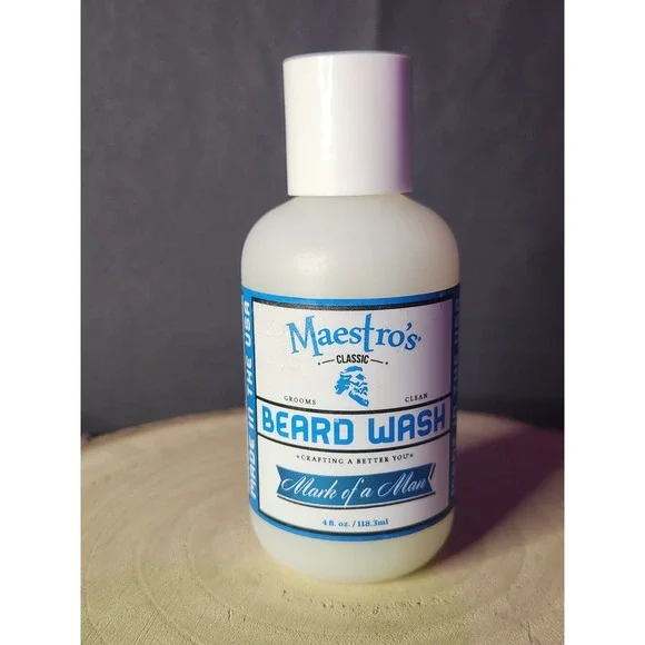 Maestro's Classic Mark of a‎ Man Blend Beard Wash~4 fl oz~NEW~Grooms & Cleans