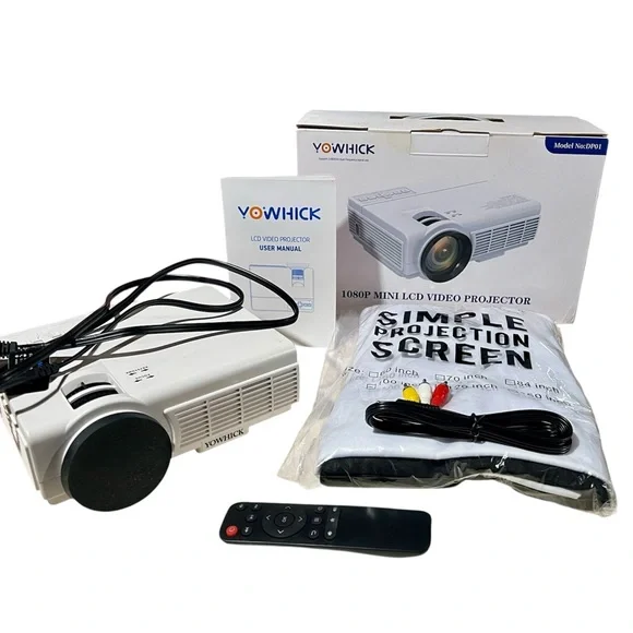 LIKE NEW - Yowhick Mini LCD Video Projector with Screen