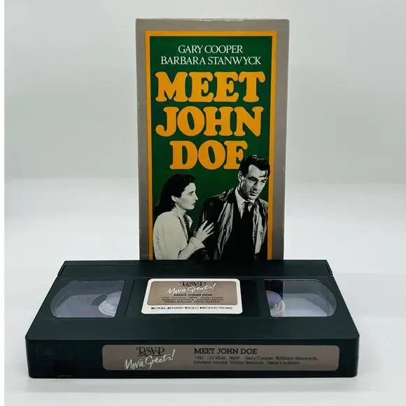 VTG Meet John Doe VHS‎ Tape Gary Cooper Barbara Stanwyck Classic Film Movie 1941
