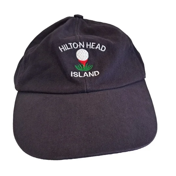 Hilton Head Island Baseball Hat Cap Navy Blue‎ Adjustable Back 100% Cotton