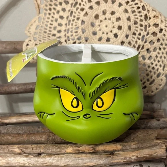 THE GRINCH SHAPED POLYRESIN TOOTHBRUSH HOLDER CHRISTMAS NEW