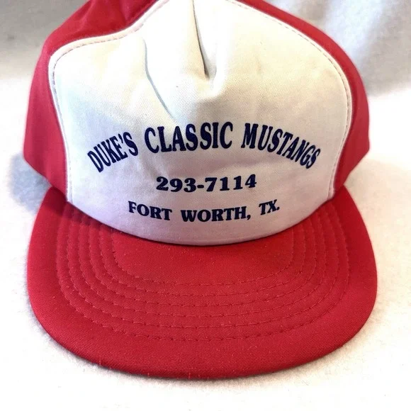 Vintage Dukes‎ Classic Mustangs Trucker Hat Fort Worth Texas Snap Back Mesh