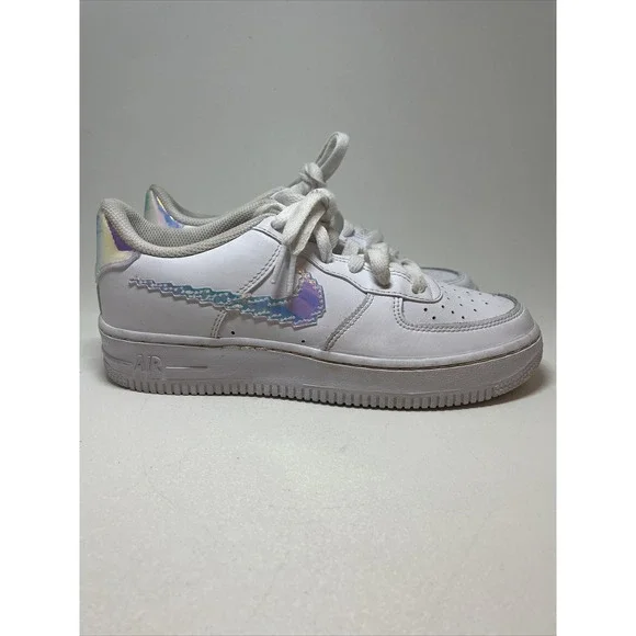 NIKE Air Force 1 Digital Swoosh Shoes - Iridescent‎ - Youth Size 4 - CW1577 100