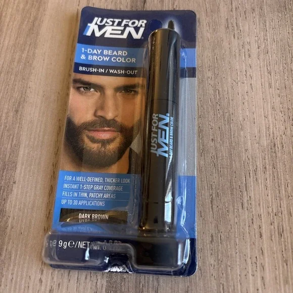 One Just for Men 1 Day Beard & Brow Dark Brown 9ml 0.3 Fl Oz New Fast Ship