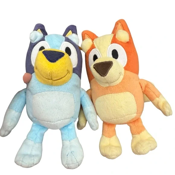 Bluey and Bingo Plush Stuffed Animal Toy Set Blue Orange Disney Junior 8 Inch