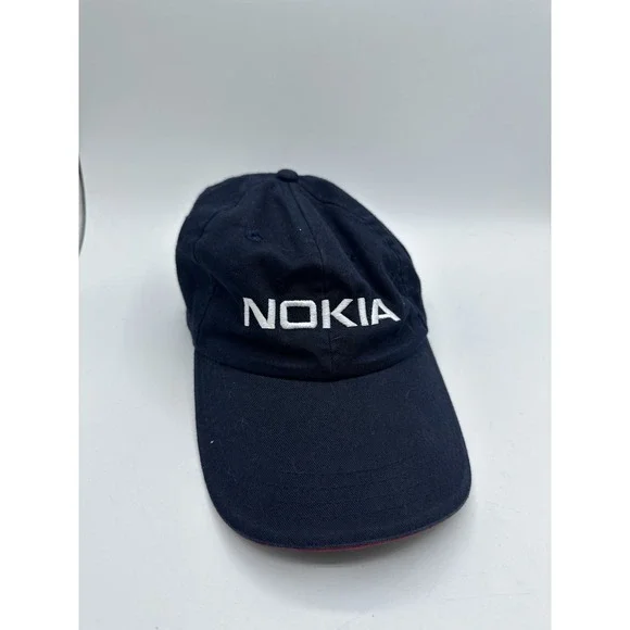 Vintage 90s NOKIA Mobile Retro Cap Hat Snapback Blue Black