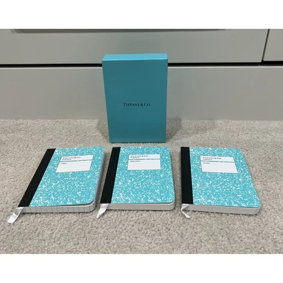 Tiffany & Co. Mini Notebook Set of 3 Case Limited Edition Promo Gift Teal Blue