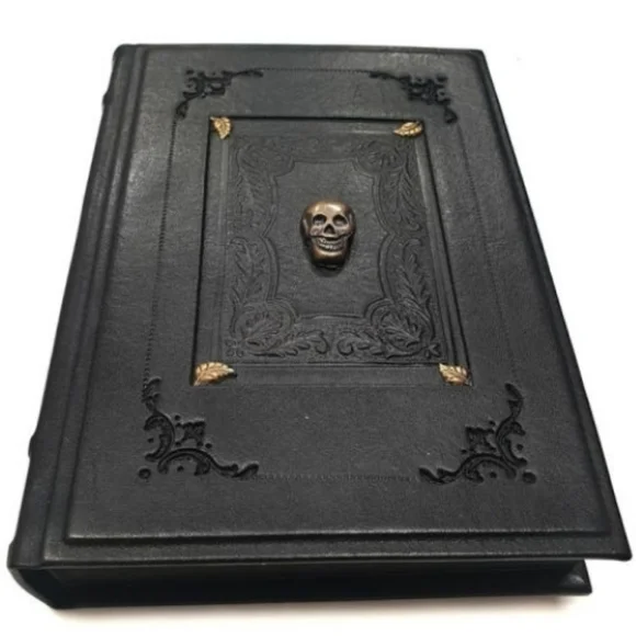 ♥️BUY 2 GET 1 FREE Black Leather Journal - Skull, Retail Price $49.99 USD