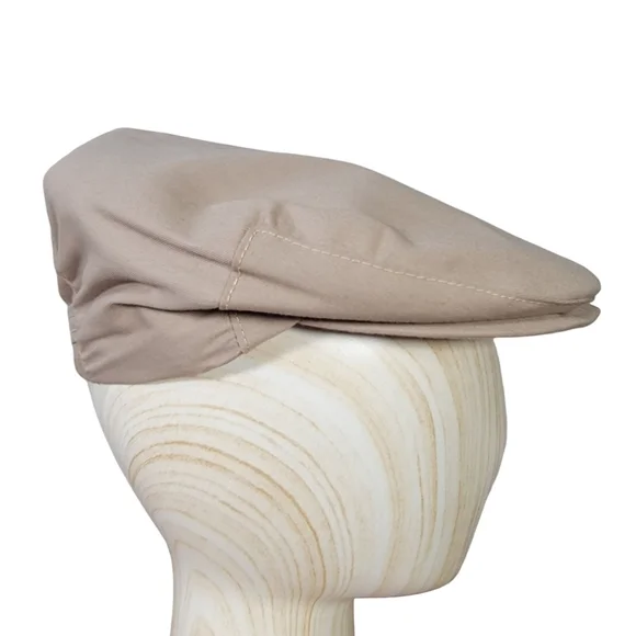 Vintage Harvard Flat Cap Mens Size Medium Tan Beige Snap Front