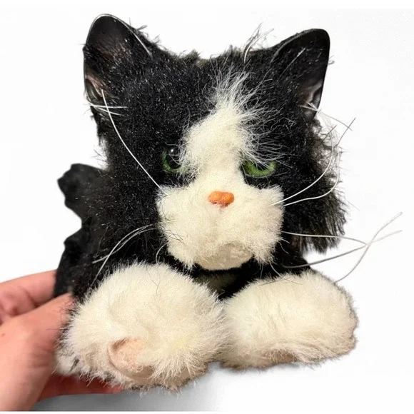 Tiger Electronics Black White Cat Plush Interactive Toy 2002 Hasbro Works