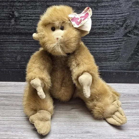 1993 Ty Attic‎ Treasures - Ty Collectibles - MORGAN, brown monkey - w/tags