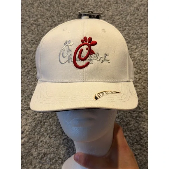 Ahead Hat Mens OSFM White Chick-fil-A Classic Cut C14WTV-2 Embroidered Logo Cap*