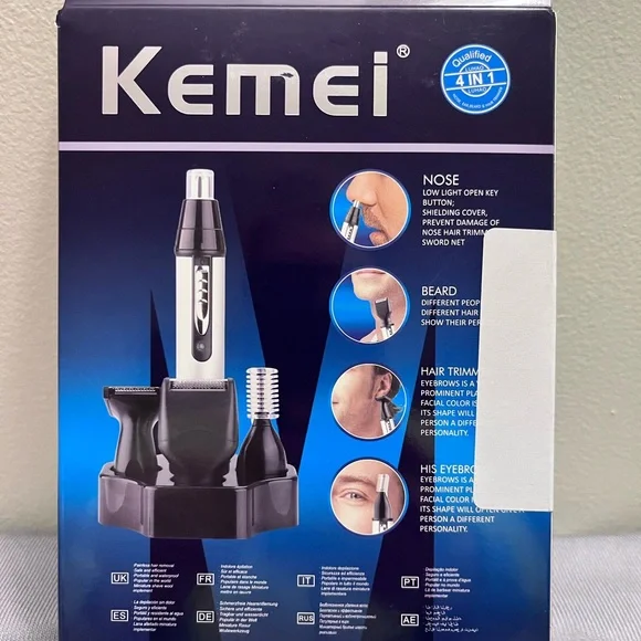 4-in-1 Nose • Beard • Eyebrow • Hair Trimmer (New) Kemei KM-6650