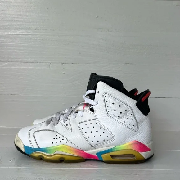 Nike Air Jordan 6 Retro Pink Flash White Sneakers Shoe Kid’s Youth 5