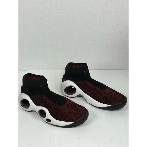 Nike Flight Bonafide Team Varsity Red Size 7Y M Womens 8.5 Fly Knit Bug Eyed EUC