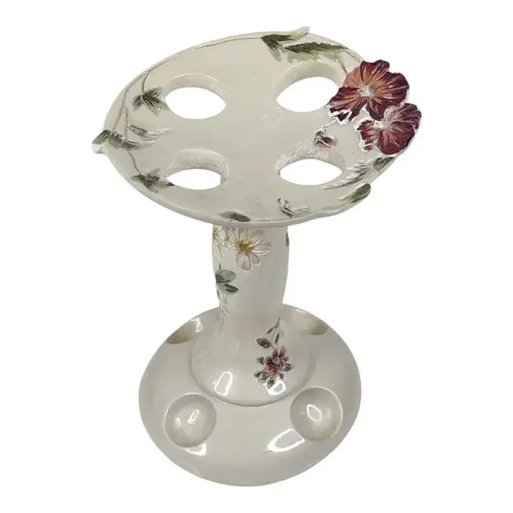 Vintage Marina TOOTHBRUSH HOLDER Bacova Guild Floral 5.75