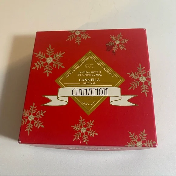 NIB Set Of 2 Cannella Original Vegetal Handmade In Italy 10.5oz Bar Cinnamon