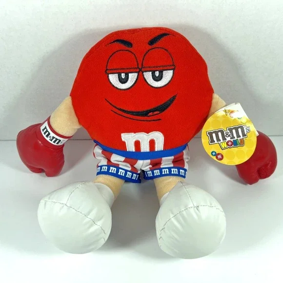 Rare M&M Red Rocky Balboa Plush Collectible Boxing Character Toy w/‎ Tags