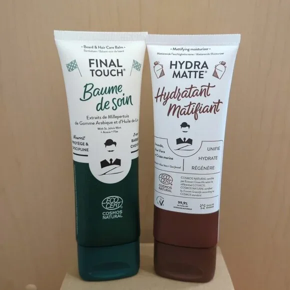 Hydra-Matte Moisturizer & Final Touch Beard Hair Care Balm Men Monsieur Barbier