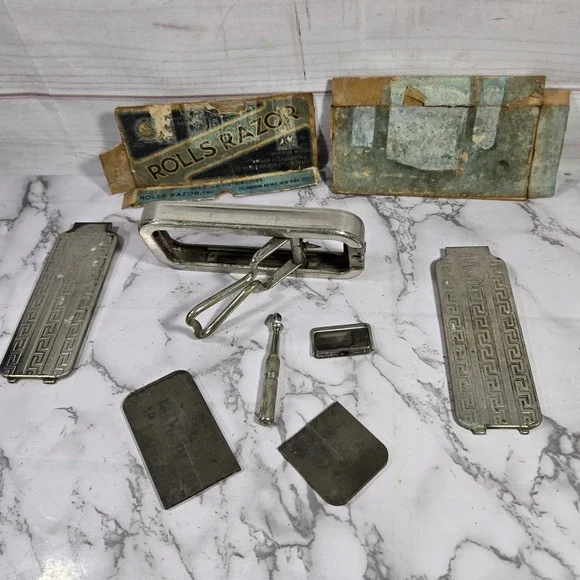 Vintage Rolls Razor Safety Razor Set Made in England Shaving Kit Accessories‎