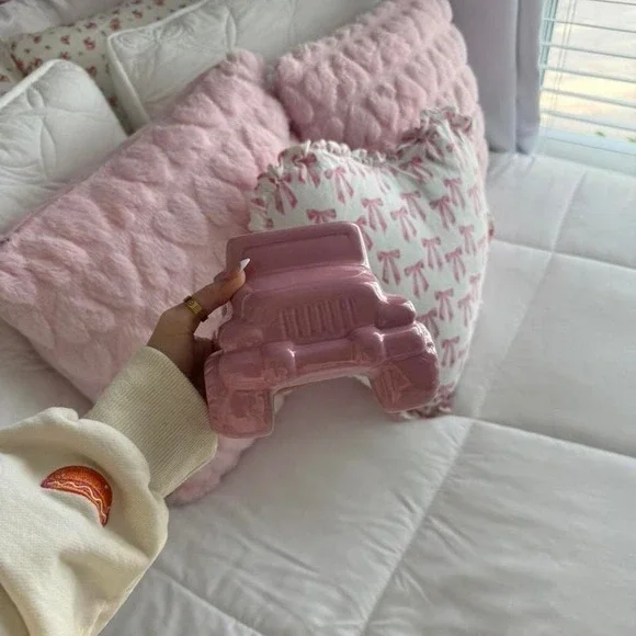 pink ceramic Jeep Wrangler room decor
