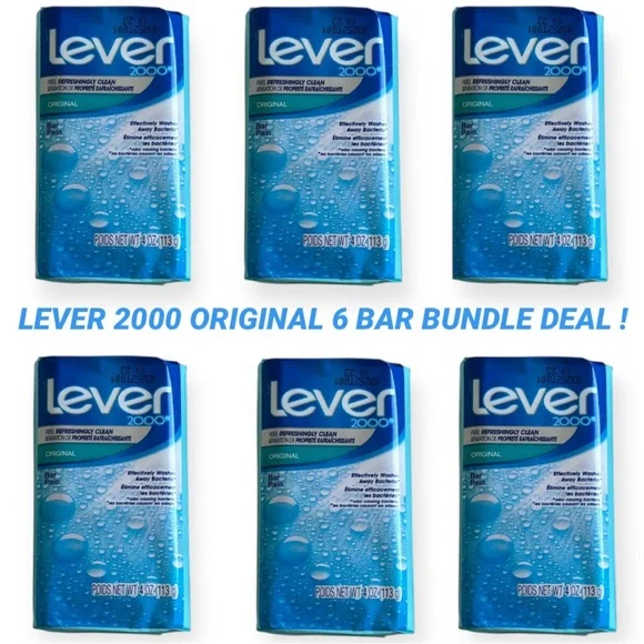 Lever 2000 Original Bar Soap Bundle Lot 6 Pack 4 oz each NEW Blue White Package