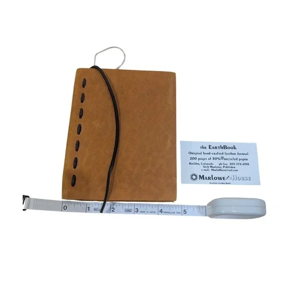 Marlowe House The EarthBook Handmade Leather Journal Tan Recycled Paper 5