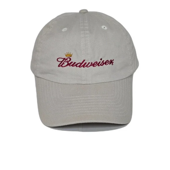 Budweiser Official Product Script Logo Dad Hat | Men's Strapback | Stone