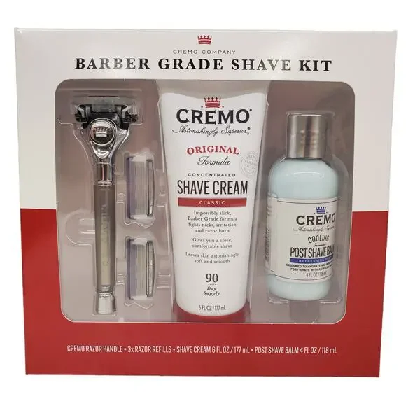 Cremo Luxury Shaving Kit Barber Grade Shave Kit Mens Christmas Gifts Ideas