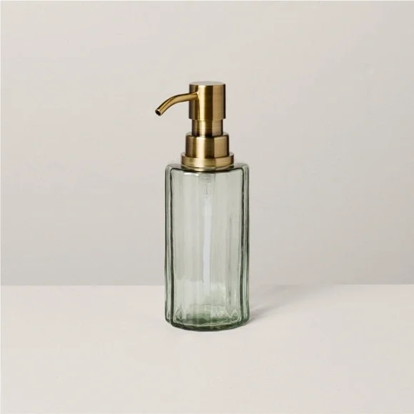 Fluted Glass Bathroom Soap Pump Light Green - Hearth & Hand™ with Magnolia