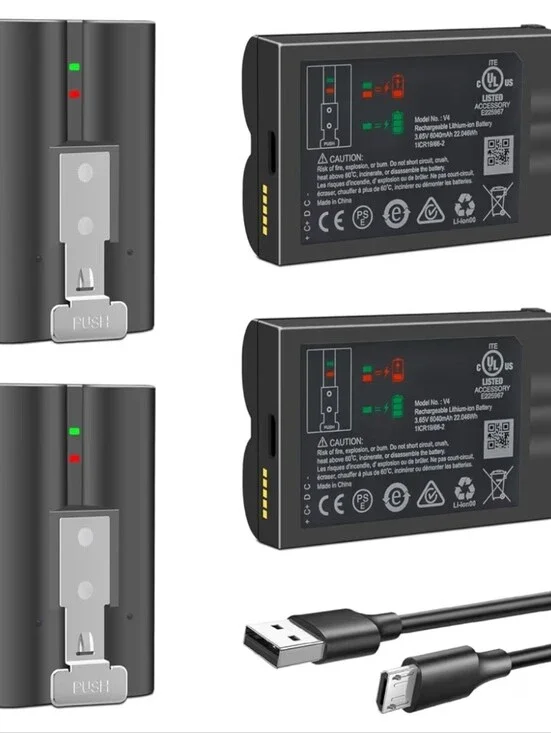 4-Pack 6040mAh V4 for Ring Battery, Compatible with Ring-Doorbell-Camera 2/3/4/3