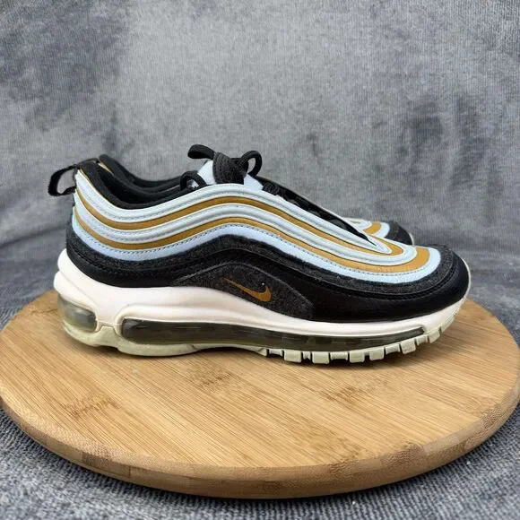 Nike Air Max 97 Shoes Youth Size 5.5Y Black Blue Running Sneakers CD4831-001