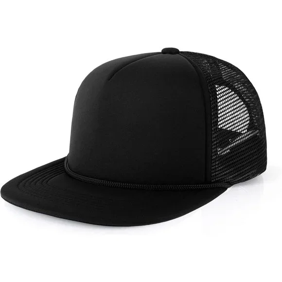 Men Mesh Snapback Trucker Flat Bill Foam Top Hat