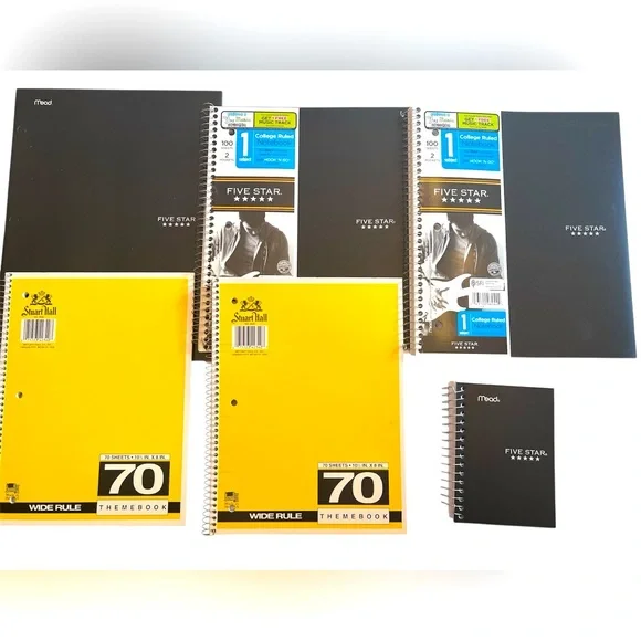 Back to School Supplies Yellow/Black Notebooks, Assignment Book & Pocket Folder