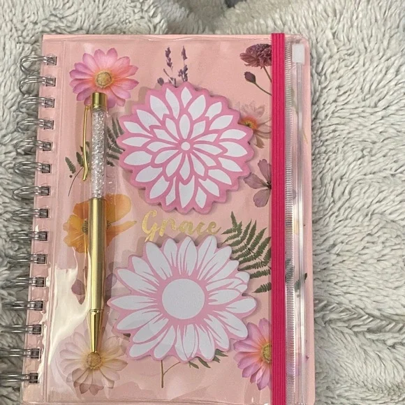 Floral Notebook with Gold Pen