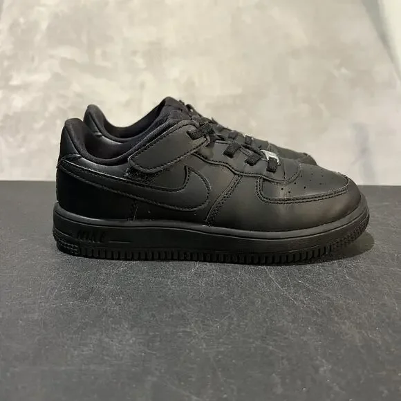 Nike Air Force 1 AF1 EasyOn Shoes Youth 3Y Triple Black Low Hook & Loop Sneakers