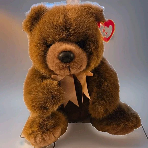 Vintage 1998 Ty McGee Teddy Bear Plush With yellow Ribbon 9