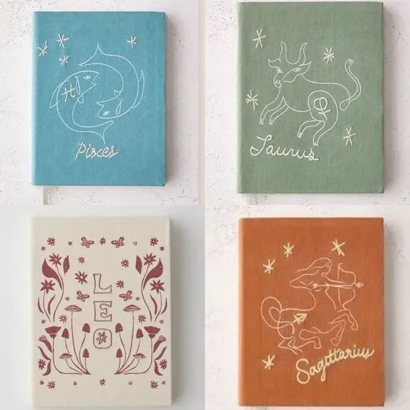 UO Embroidered Zodiac Notebook/Journal NWOT