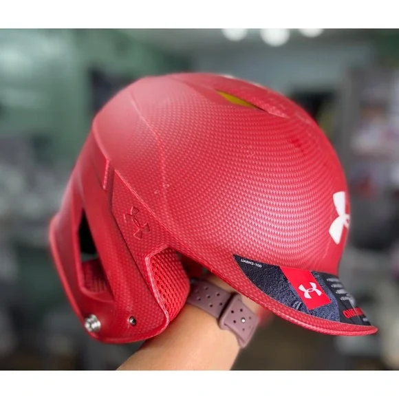 Under Armour Red Converge Show MTE SR Helmet UA BH2 100 Youth Baseball 6.5 - 7.5