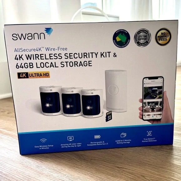4K Wireless Security Kit with 64GB Local Storage - White