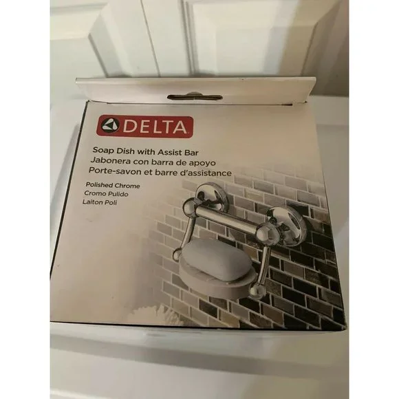 New Delta Faucet DF701PC Bath‎ Hardware Accessory Soap Dish with Assist Bar