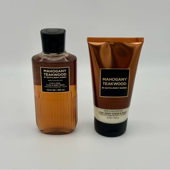 Bath & Body Works Mahogany Teakwood Men’s Body Care Gift Set NWT