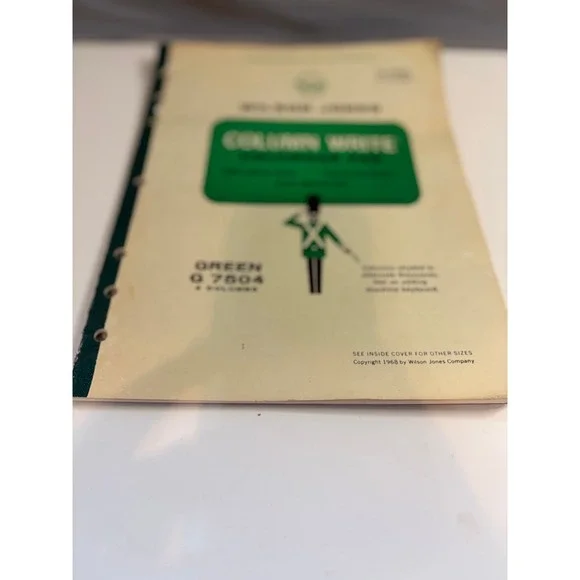 Vintage Wilson Jones Column Write G 7504 4 Column Ledger Pad 11x8.5 Green 1968