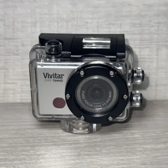 Vivitar DVR 794HD 1080p HD Waterproof Action Video Camera Camcorder - Silver
