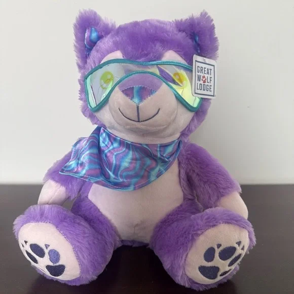 NWT Great Wolf Lodge Snowboard Sports Purple Plush Teddy Bear Winter Youth Girl