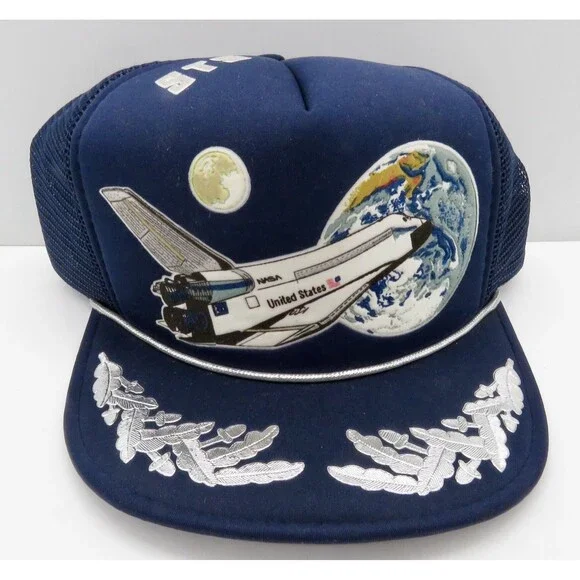 1980s Vintage NASA Space Shuttle STS Snapback Trucker Hat Cap