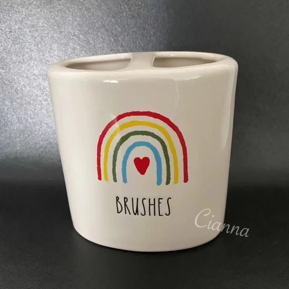 Rae Dunn Rainbow Brushes Toothbrush Holder