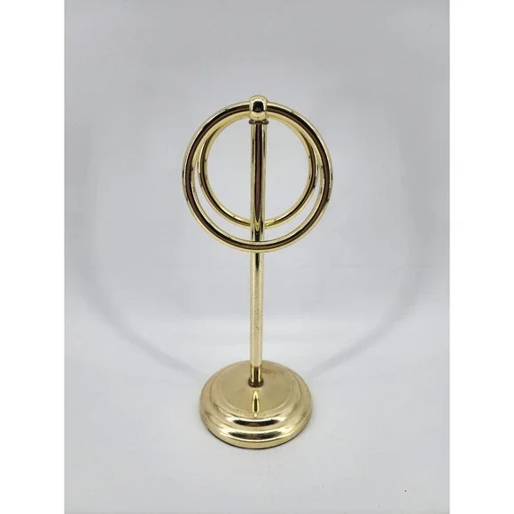 Vintage Gold Brass Countertop Guest Towel‎ Holder Stand Double Ring Vanity Decor